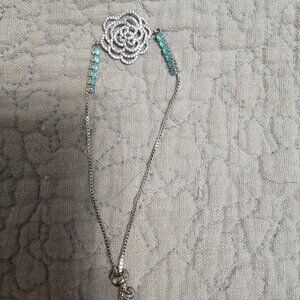 Sterling Flower and blue stone bracelet